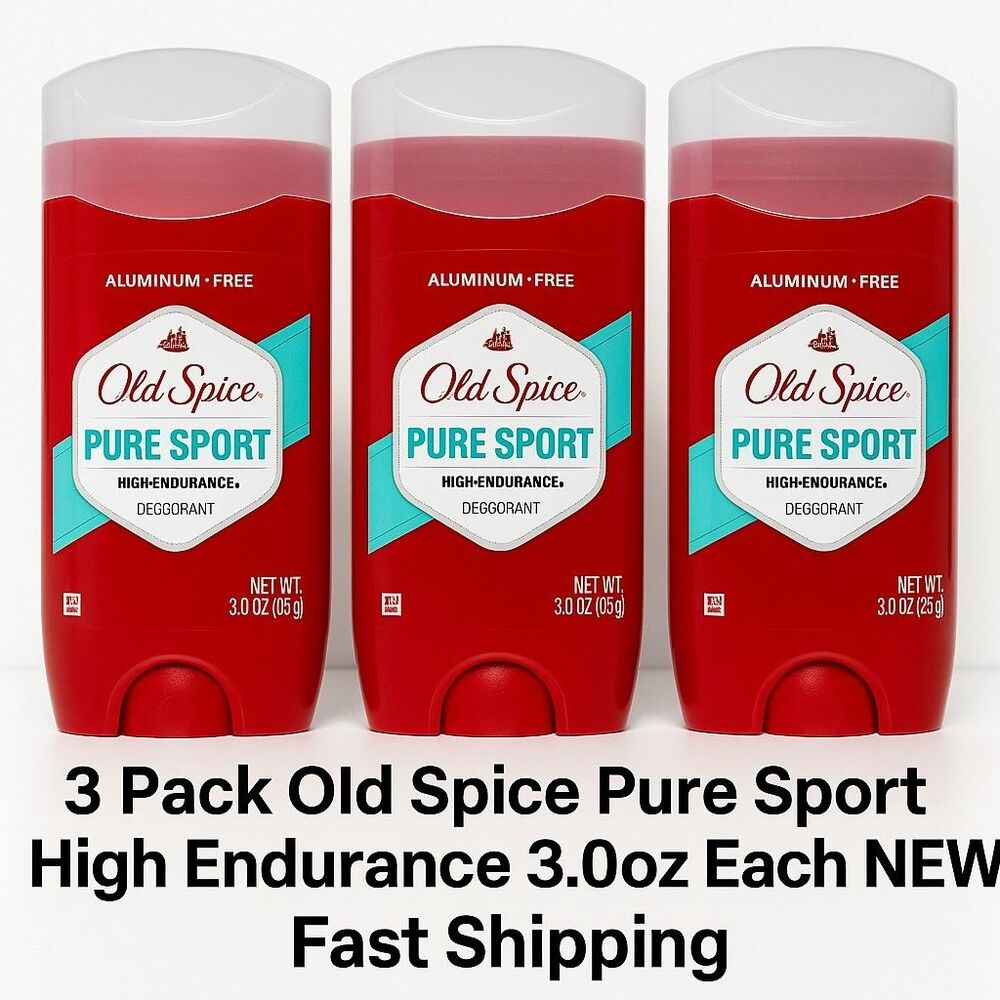 3‎ Pack Old Spice Pure Sport High Endurance 3.0oz Each NEW